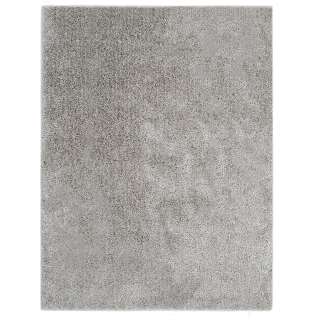 Covor pufos cu fir lung, vidaXL, Poliester, 160 x 230 cm, 20 mm, 1850 g/mp, Gri